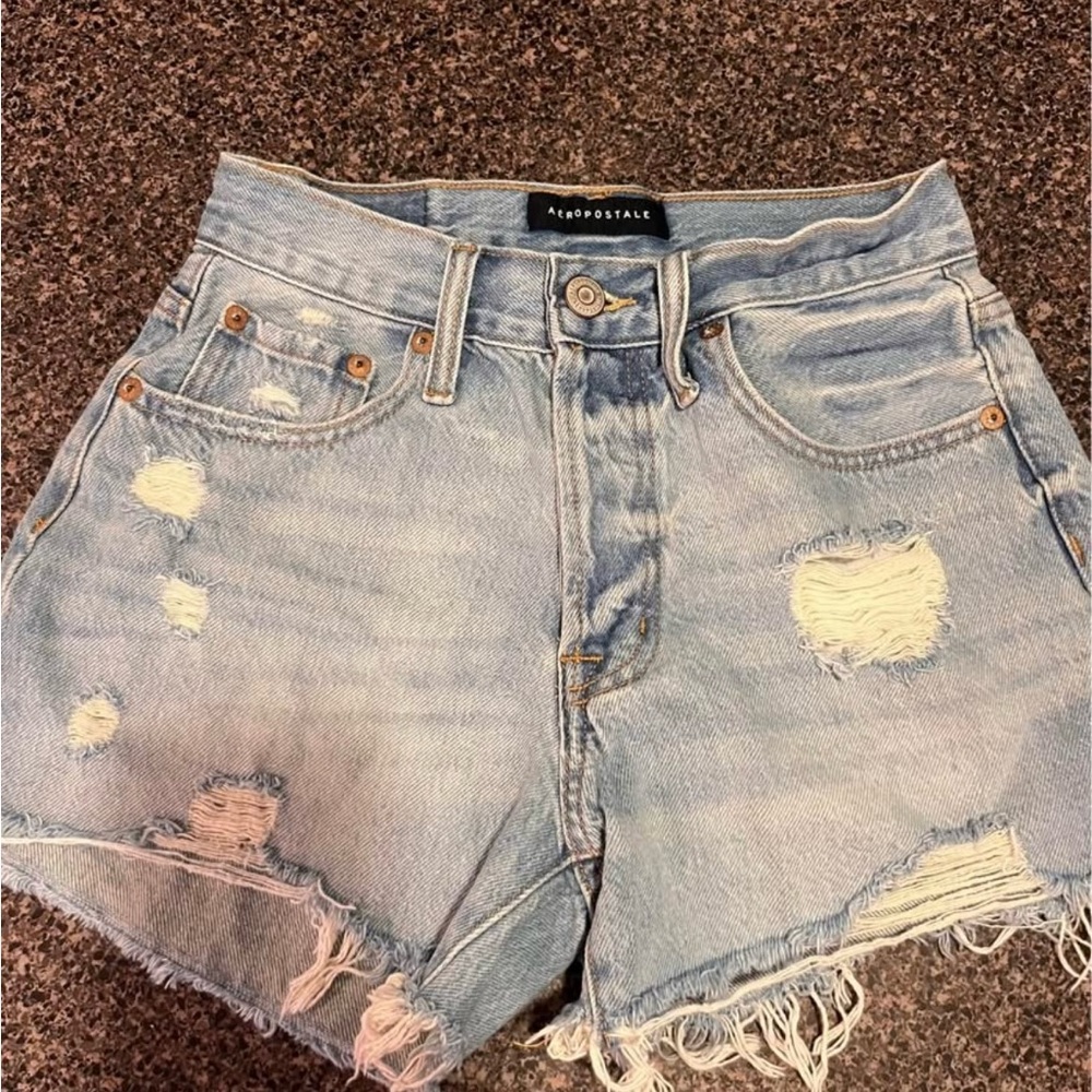 Aeropostale Women's Light Blue Denim Shorts